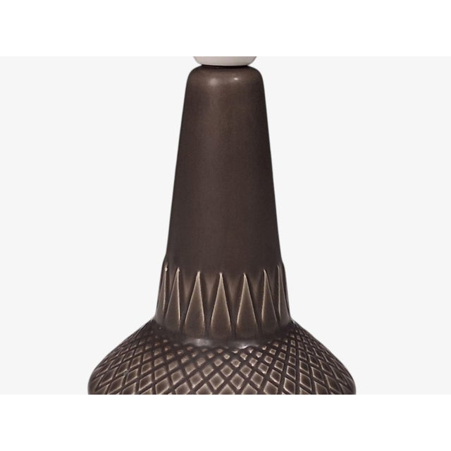 1960s Mid-Century Modern Einar Johansen, Table Lamp, Brown Stoneware For Sale In New York - Image 6 of 10