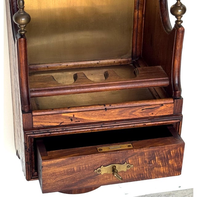 Italian Rustic Neoclassical Hanging Rifle Cabinet Fruitwood and Brass, C. 1950s For Sale - Image 17 of 18