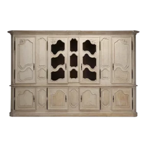 Antique French Bookcase or Cupboard in Limed White Oak Older Restoration C1800's
