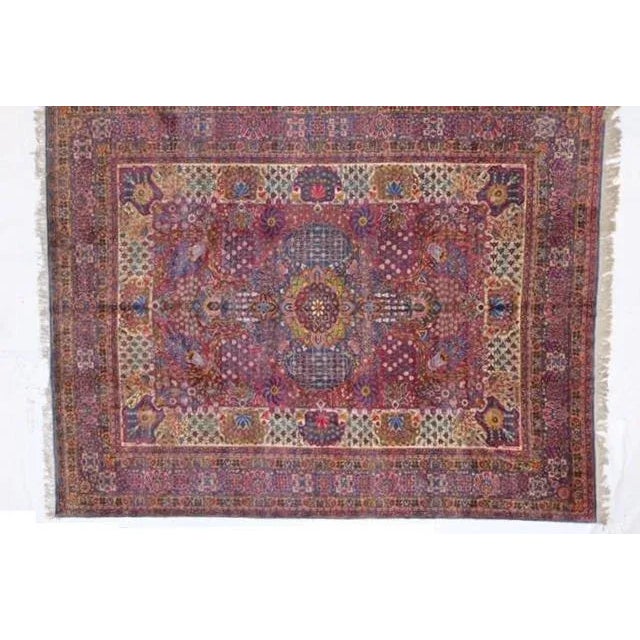 This master piece is a wool Pile genuine hand made very fine antique Persian Lavar Kerman,
