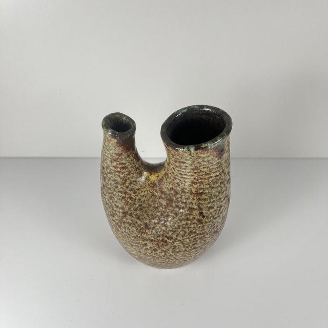 Double Vase in Speckled Stoneware, 1960s For Sale - Image 4 of 9