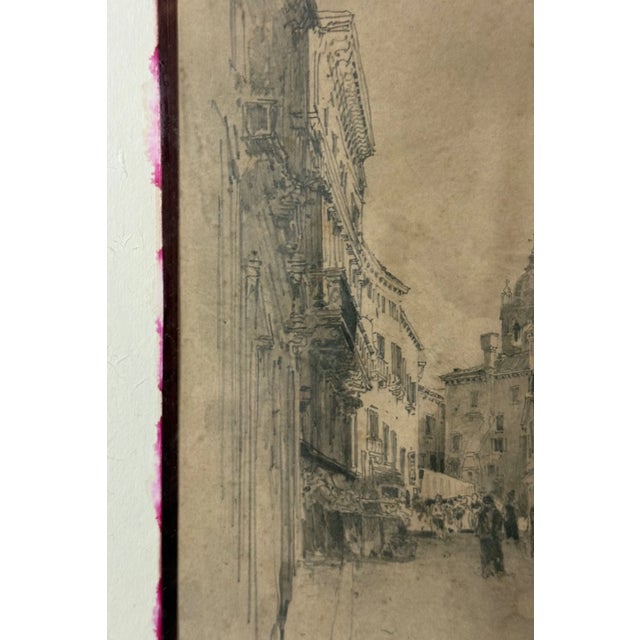 1930s Original via Vittorio Emanuele Cityscape Pencil Drawing Realism Tony G. For Sale - Image 9 of 10