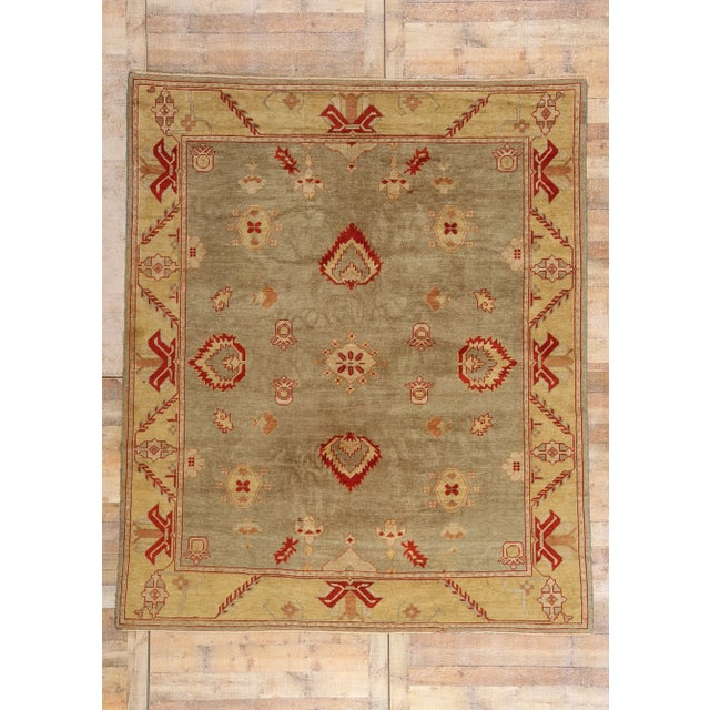 Vintage Turkish Oushak Rug, 07'11 X 09'04 For Sale - Image 10 of 10