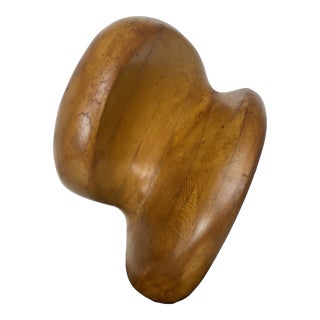 Large Mid Century Vintage Abstract Hand Carved Wooden Sculpture For Sale