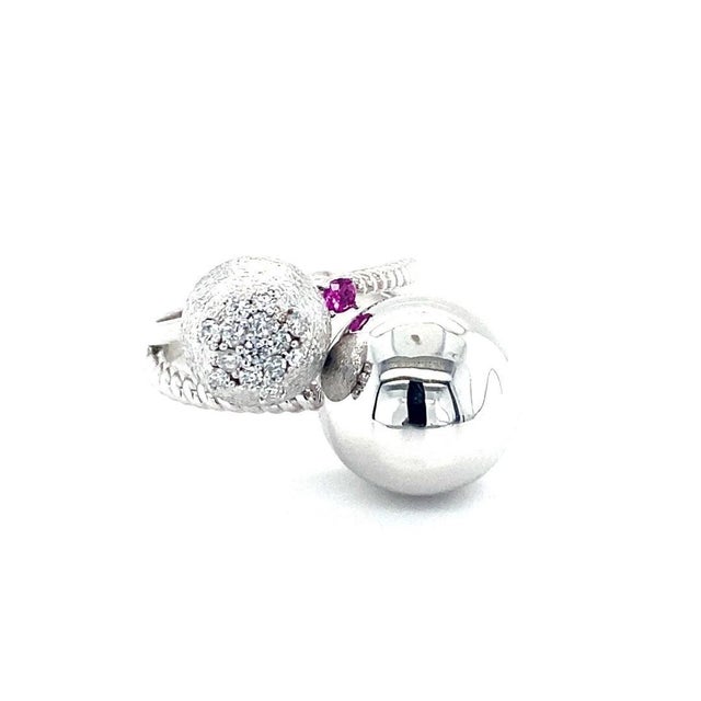 Diamond and Pink Sapphire White Gold Cocktail Ring Super unique cocktail ring Natural Round Cut Diamonds weighing 0.20...