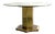 6 Person Henredon Brass & Burl Wood Hexagonal Pedestal Dining Table With Glass Top, Mid-Century For Sale
