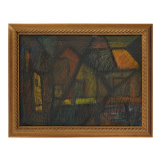 Signed Katzoff Mid 20th Century Abstract Framed Painting For Sale