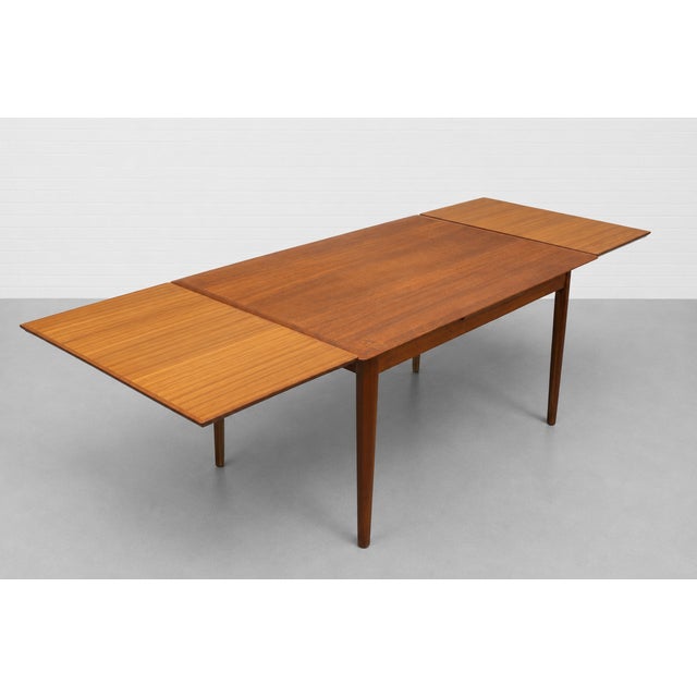 Danish Mid Century Modern Teak Dining Table, Hidden Leaves, C. 1960’s For Sale - Image 14 of 14