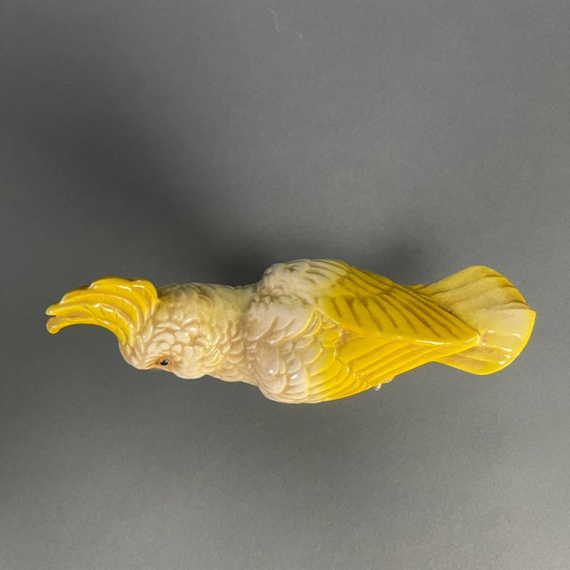 Yellow Vintage 50s Mid-Century Modern Brad Keeler Yellow Art Pottery Cockatoo No. 34 For Sale - Image 8 of 13