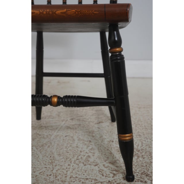 Ebony Set of 6 Hitchcock Painted Dining Chairs For Sale - Image 8 of 18