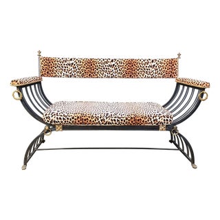 Curule Bench in the style of Maison Jansen, 1960s For Sale