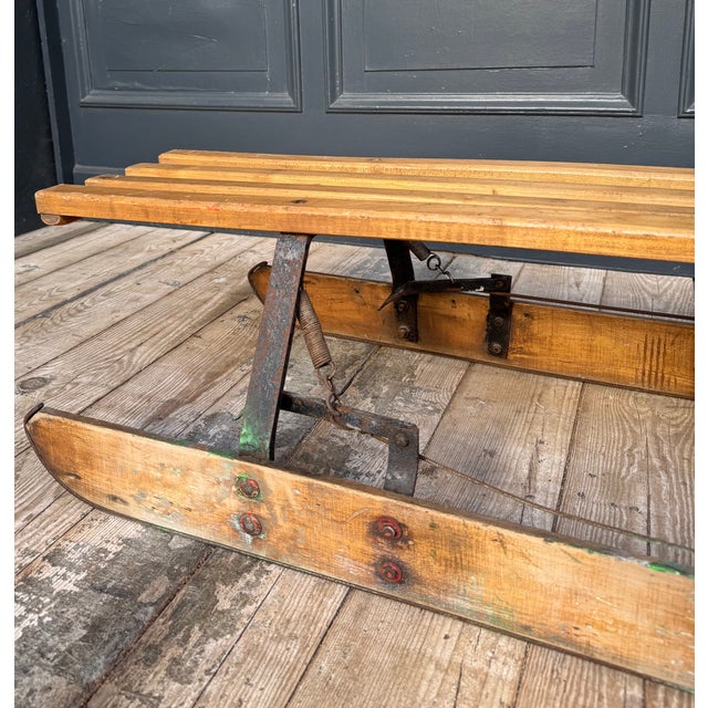Vintage Steering Sled in Oak, 1920s For Sale - Image 10 of 17