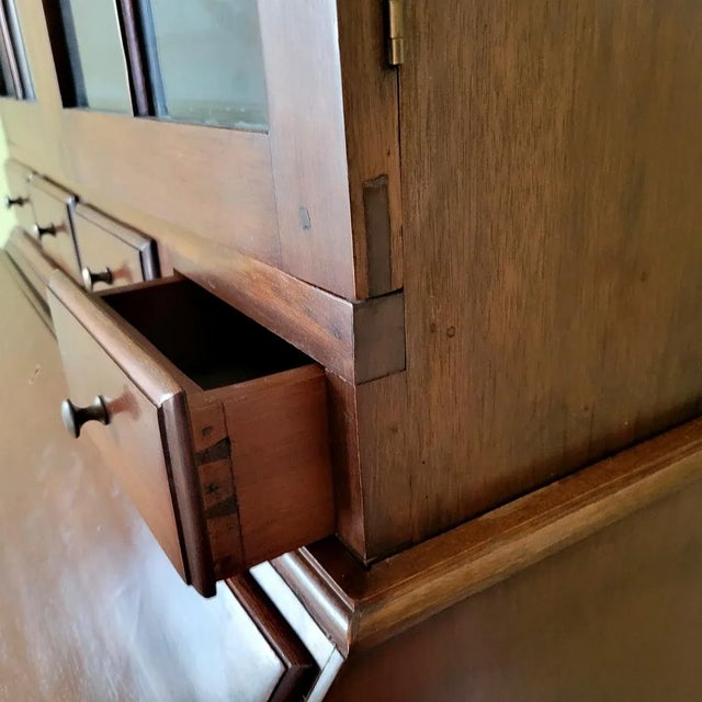Early 20th Century Early 20th C American Walnut Secretary Desk With Display Bookcase For Sale - Image 5 of 10
