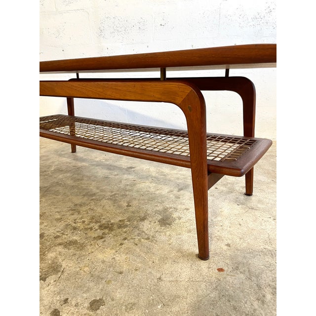 Arne Hovmand Olsen for Mogens Kold Teak Danish Modern Coffee Table. 58w 20d 18.5h