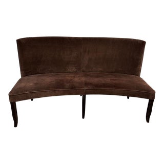 1990s Vintage Ralph Lauren Suede Banquet Settee For Sale