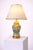 Italian Yellow Glazed Porcelain Table Lamp with Blue Rococo Motif, 1950s For Sale - Image 3 of 10