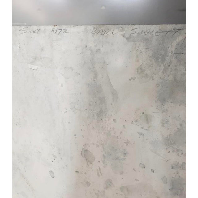 Gray Vintage Carl Sublett ‘Surf #172’ Original Abstract Textural Seascape Watercolor 22x30 Signed For Sale - Image 8 of 12