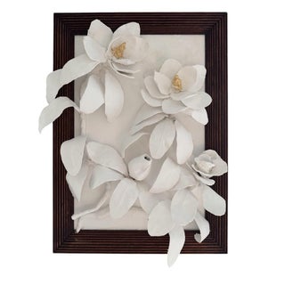 Large Southern Magnolia Branches, Papier-Mâché and Plaster Sculpture For Sale