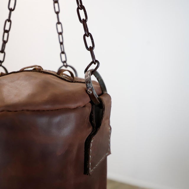 Mexican Handmade Leather Gym Punching Boxing Heavy Bag For Sale - Image 3 of 5