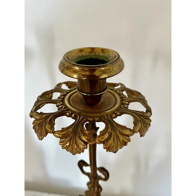 Cornelius & Co. 19th Century Gilt Bronze Figural Candlesticks - Set of 2 For Sale - Image 4 of 5