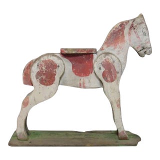 Antique Folk Art Child’s Toy Wood Horse For Sale