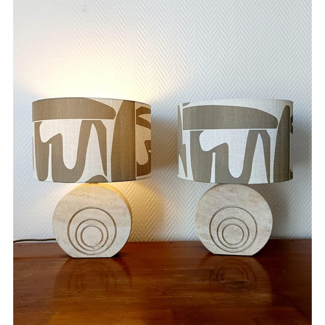 1970s Travertine Lamps by Fratelli Mannelli, 1970s, Set of 2 For Sale - Image 5 of 15