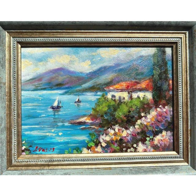 Contemporary Framed Seascape Coast Oil Original Painting Contemporary by Valeriya Serova For Sale - Image 3 of 13