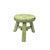 Abstract Distressed Light Green Round Top Tri-Legs Small Short Stool Table Stand For Sale - Image 3 of 6