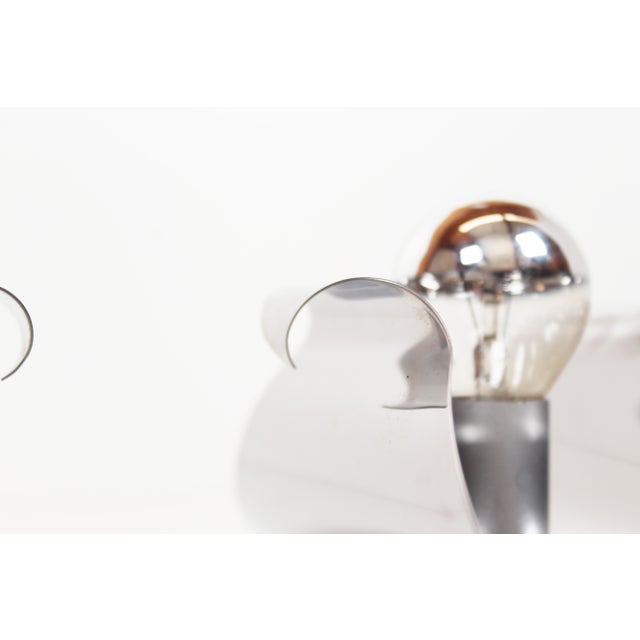 1970s Vintage Space Age Wall Lamps in Polished Metal from Polam, 1970s, Set of 2 For Sale - Image 5 of 10