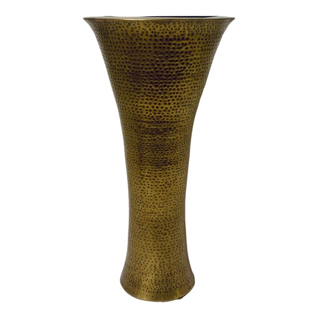 Studio a Home Modern Hammered Brass Finished Indira Vase For Sale