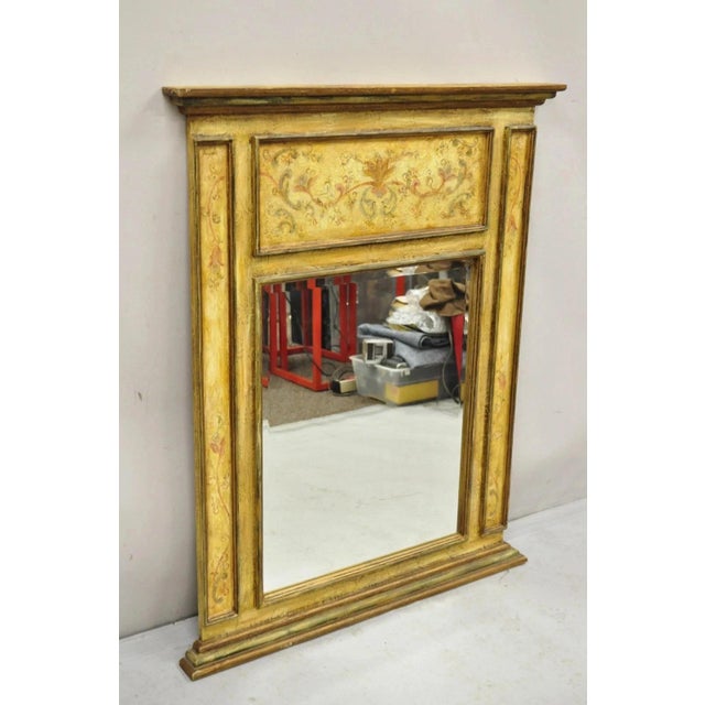 Contemporary Shabby and Chic Italian Tuscan Distress Painted Trumeau Wall Mirror For Sale - Image 10 of 10