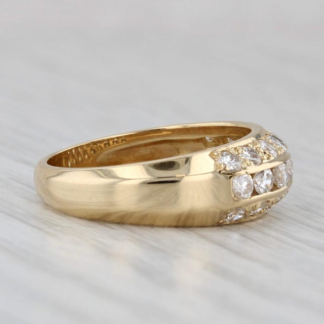 0.98ctw Diamond Wedding Band 18k Yellow Gold Size 6 Anniversary Ring For Sale In Greensboro - Image 6 of 8