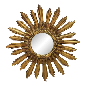 Large Spanish Gilt Sunburst or Starburst Mirror (Diameter 29 1/4)