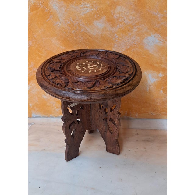 Vintage Hindu Side Table, 1980 For Sale - Image 10 of 11