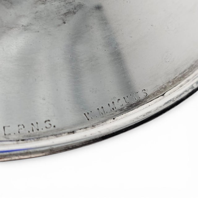 Pairpoint Epns Cobalt Art Glass Tazza With Controlled Bubble Knop For Sale - Image 13 of 13