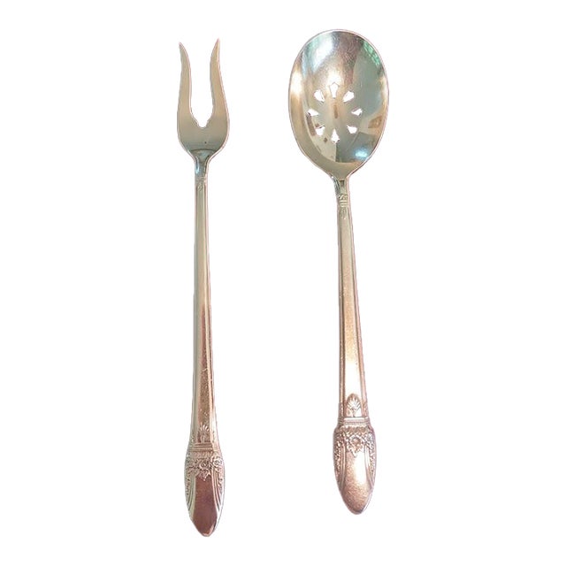 Mid 20th Century 1847 Rogers Bros First Love 2-Pc Serving Set For Sale
