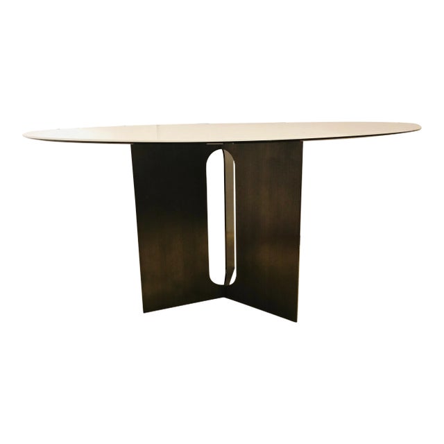 Interlude Home Modern White Marble Dining Table For Sale