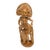 Late 20th-Century Balinese Modernist Wood Carving of a Janger Fan Dancer – 13.5-Inch Decorative Sculpture For Sale