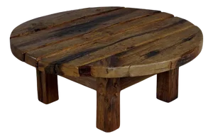 Rustic Round Coffee Table, France, 1960s