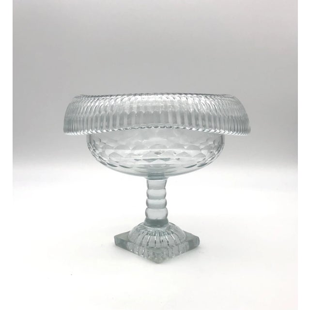 Fabulous large George III Irish cut glass bowl with a folded rim and lemon squeezer foot, likely made in Cork. Dating from...