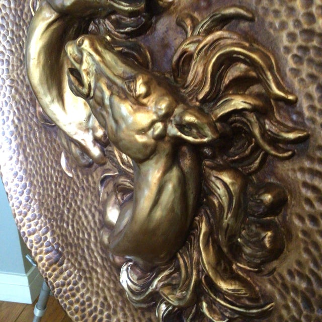 Wild Spanish Horses Wall Medallion Gold Over Plaster For Sale In Sacramento - Image 6 of 13