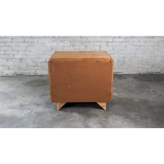 1970s Lane Furniture "Staccato" Oak Brutalist Nightstand Cabinet For Sale - Image 11 of 12