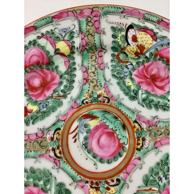 1940s Asian Hand Painted Decorative Plate For Sale - Image 4 of 10