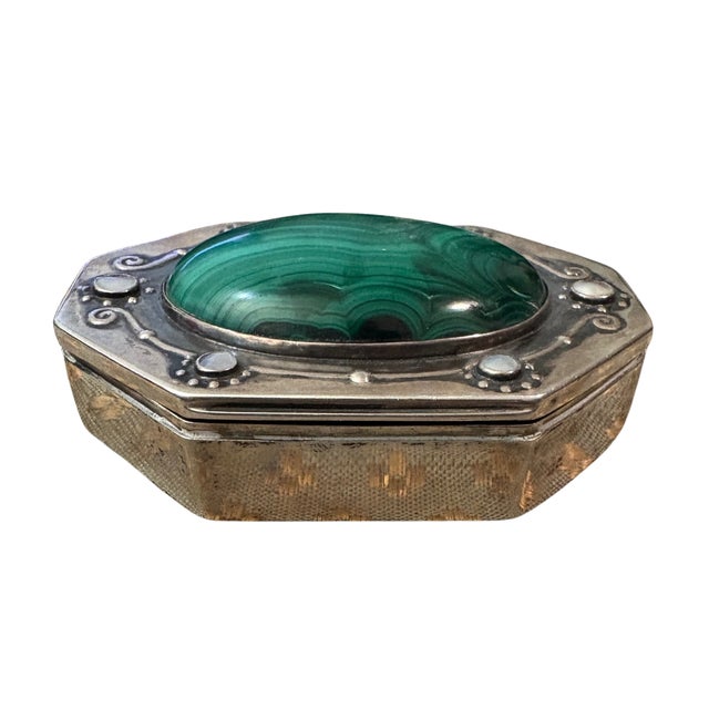 A fine and rare antique silver box from the Carl Weishaupt workshop, Munich circa 1900. The octogonal box is in the Art...