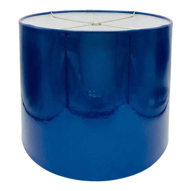 Custom Metallic Blue Vinyl Lampshade Chairish