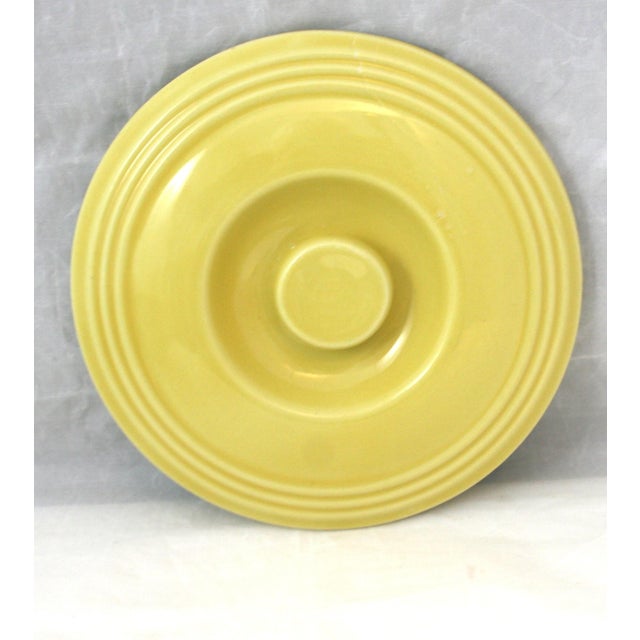 Ceramic 1930s Art Deco Hall Pottery Ceramic Lidded Refrigerator Dish Serving Bowl Gray & Yellow For Sale - Image 7 of 11