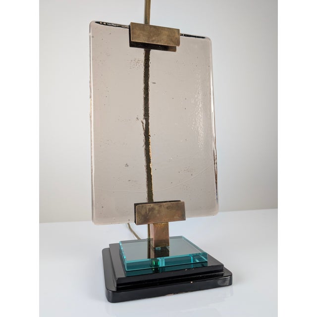 Lamp in Glass and Brass attributed to Pietro Chiesa for Fontana Arte For Sale - Image 6 of 12