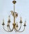 Maison Charles style 6 Light Chandelier 'Feuilles', Brass & Gold leaf Branches in the Center. Comes with Canopy and takes...
