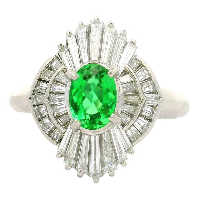 0.72 Carat Brazilian Green Paraiba Diamond Platinum Halo Ring, Gia Certified, Size 8.75 For Sale