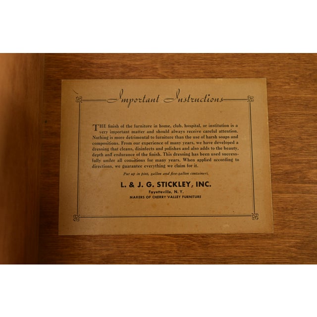 L. & J. G. Stickley Georgian Solid Cherry Wood Eight-Drawer Highboy Dresser, 1957 For Sale - Image 9 of 15